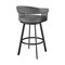 Armen Living Chelsea 25" Swivel Counter Stool with Matte Black Finish and Vintage Gray Faux Leather LCCSBAMBVG26 - alternate 10
